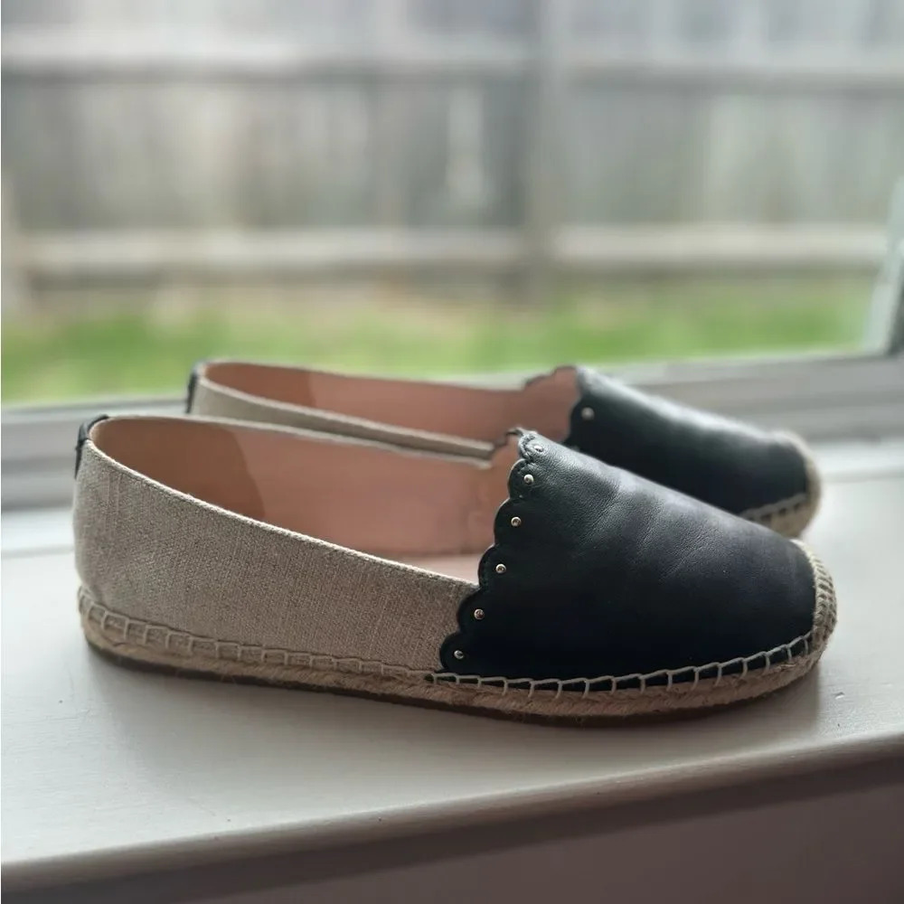 Kate Spade women’s Gardenia Espadrilles Natural + Black